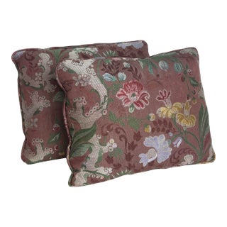 Pair of Mauve & Plum Pillows For Sale