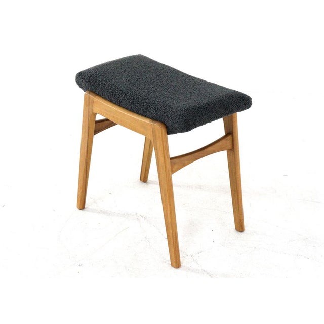 Vintage Ottoman in Solid Wood and Fabric For Sale - Image 10 of 11