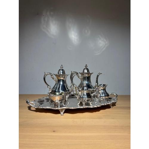 Silver Silver Plated Coffee Set from Wallace, Set of 6 For Sale - Image 8 of 9