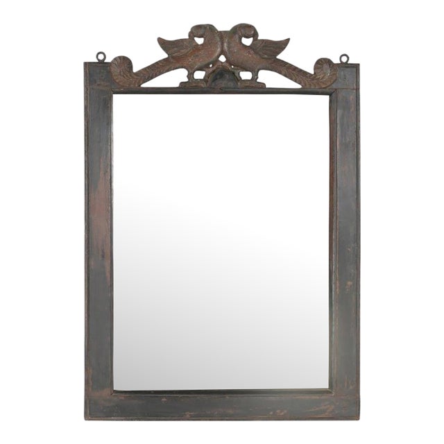Vintage Indian Carved Teakwood Mirror For Sale