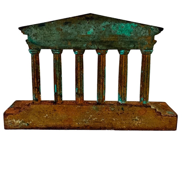 Antique Neoclassical Pantheon Style Temple Facade Architectural Salvage Bookends - A Pair For Sale - Image 11 of 13