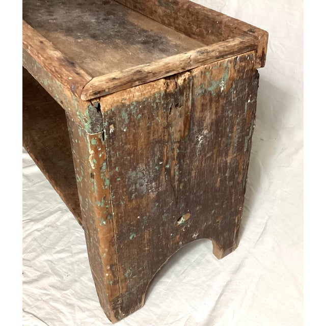 Sienna Late 19th Century American Primitive Bucket Bench For Sale - Image 8 of 9