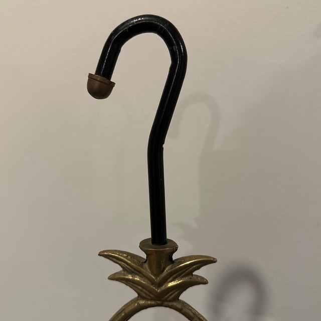 Vintage Brass Pineapple Fireplace Damper Pull For Sale - Image 4 of 5