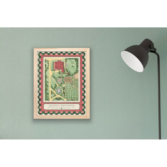 Atelier Aria Lumae the Grand Estate Cartography Set of 2 Shore Estate Faux Sculpted Border Fine Art Hge Gallery Board Print 18 X 24 For Sale - Image 11 of 18
