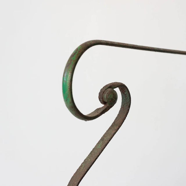 Antique French or Spanish Wrought Iron Garden Chairs, Set of 2, in Worn conditions. Designed before 1890