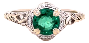 James Allen 18ct White Gold Emerald & Diamond Ring 1.47ct 4.19g, Size 8.75