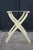 Gate House Ivory Contour Leg Wood Luggage Rack With 3 Petit Point Straps For Sale - Image 12 of 16
