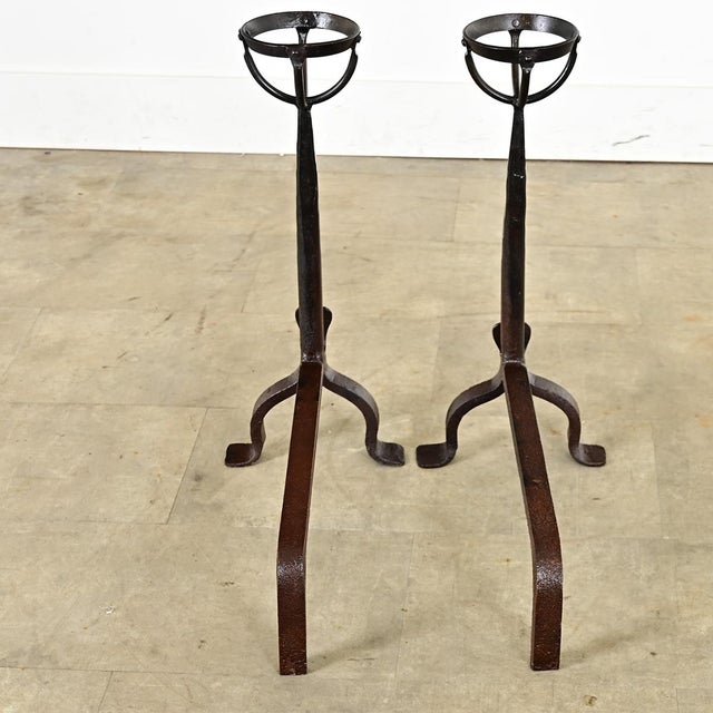 18th Century French 18th Century Forged Iron Andirons For Sale - Image 5 of 8