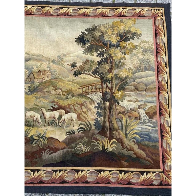 Discover the timeless elegance of this early 20th-century French Aubusson tapestry featuring a captivating design of a...