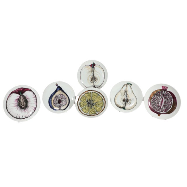 Nature Dissected: Set of Six Fornasetti "Sezioni Di Frutta" Plates Circa 1960s For Sale - Image 13 of 13