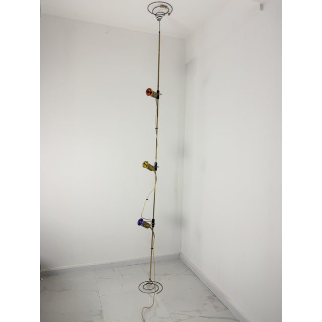 Adjustable Ceiling or Floor 3-Light Lamp in the style of Francesco Fois for Reggiani, 1970s For Sale - Image 12 of 15