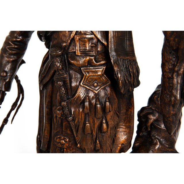 French Antique Bronze Sculpture “Scottish Hunter”, Pierre Jules Mene Ca. 1900 For Sale - Image 9 of 18