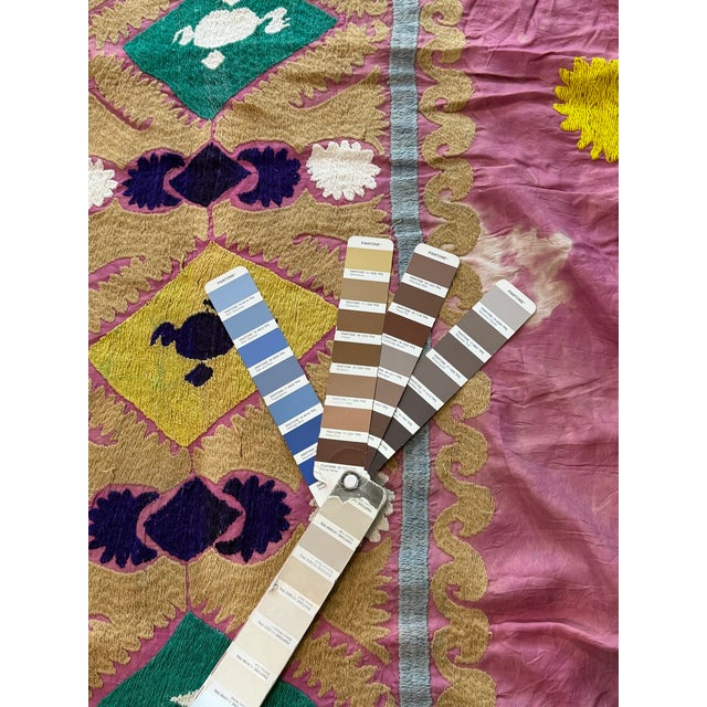 Pink Cotton Suzani Prayer Niche Wall Hanging For Sale - Image 9 of 9