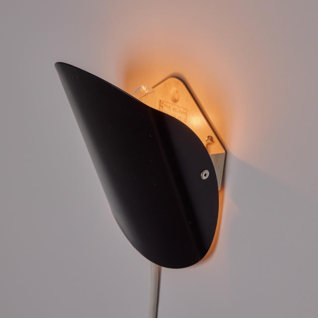 Lyfa 1960s Bent Karlby Model 23.3010 Black & White Adjustable Plug-in Wall Lamp for Lyfa For Sale - Image 4 of 18