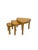 A set of three nesting tables in a warm color solid oak, oval/kidney shaped in the style of Pierre Chapo,ca 1970. Useful,...
