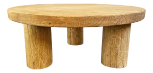 Vintage Old Elm Round Coffee Table
