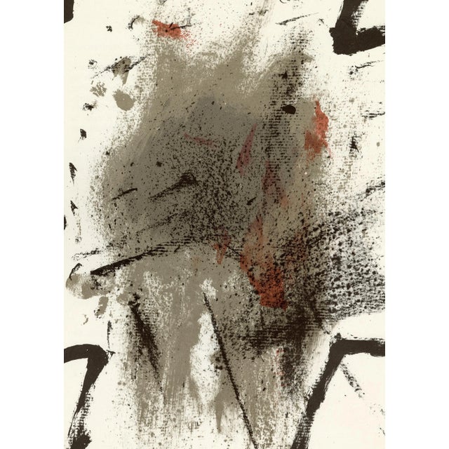 Abstract "Composition" by Antoni Tapies, Lithograph From "Derriere Le Miroir No. 175" (1968) For Sale - Image 3 of 4