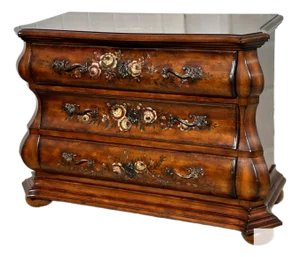 Ethan Allen Bombe Chest Tuscany Painted 3 Drawer Commode French Country Dresser