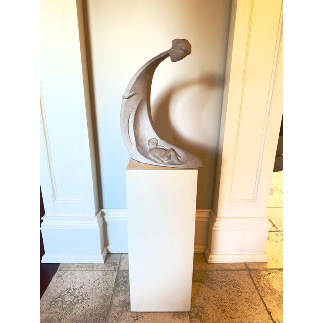 1980s Vintage 1980 David Fisher for Austin Productions Beginnings Mother and Child Large Sculpture For Sale - Image 5 of 10