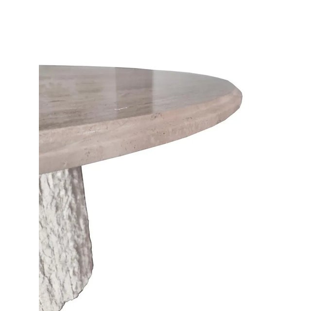 Mid-Century Modern Vintage Balta Dining Table in Italian Travertine and Marble, 1989 For Sale - Image 3 of 8
