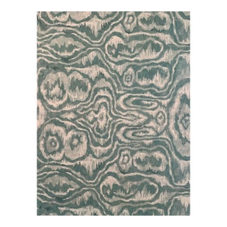 Lisa Fine Mame Fabric in Linen Colorway Aquamarine 1 6/8 Yards For Sale