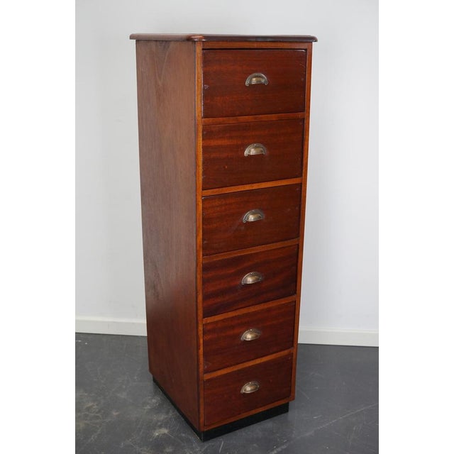 Mid-Century Dutch Industrial Mahogany Apothecary Cabinet For Sale - Image 10 of 17