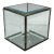 1980s Faceted Crystal Panel Showcase Cube For Sale