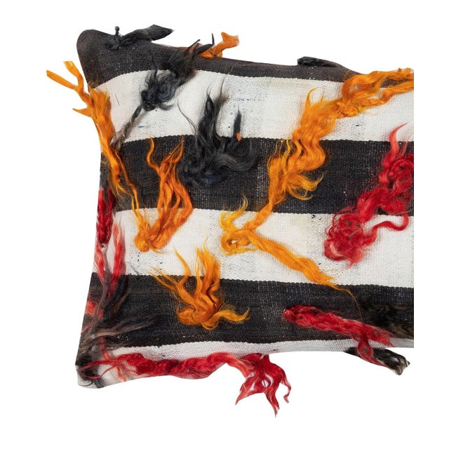 Add a touch of history and warmth to your space with this vintage handmade Turkish wool kilim cushion cover. Crafted from...