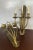 Pair Of Brass Wall Light Sconces, Large & Impressive. Sizes :- 70 cms high x 32 cms wide Old and used items so will have...