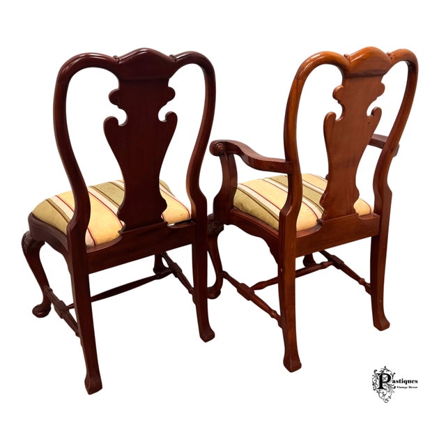 Wood Vintage Chippendale Style Mahogany Dining Chairs - Set of 6 For Sale - Image 7 of 10