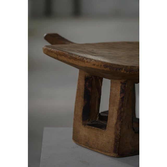 Vintage Hand-Carved Wooden Lobi Stool, 1950s For Sale - Image 10 of 18