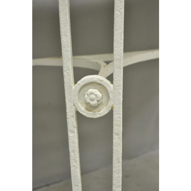 Antique Gothic Renaissance Wrought Iron Stretcher Base Potting Side Table (A) For Sale In Philadelphia - Image 6 of 18