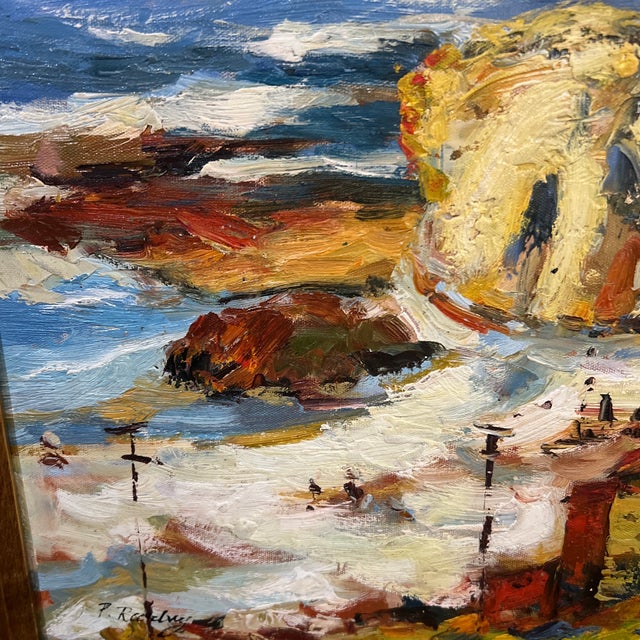 20 Th Century Italian School Impressionist Style Oil on Canvas Seascape View Signed Framed For Sale In Washington DC - Image 6 of 11