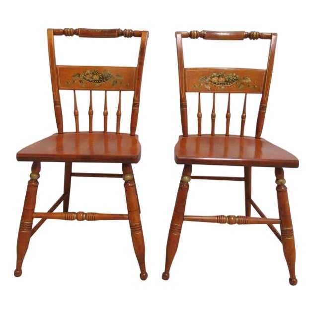 1970s Pair Bent Brothers Plank Bottom Dining Room Desk Side Chairs For Sale