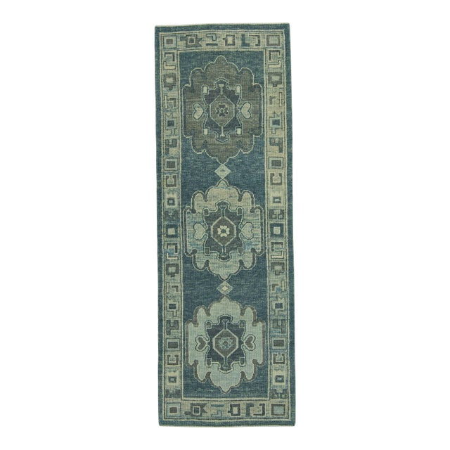 Turkish Oushak Rug 2'10" x 8'4" #19088 For Sale