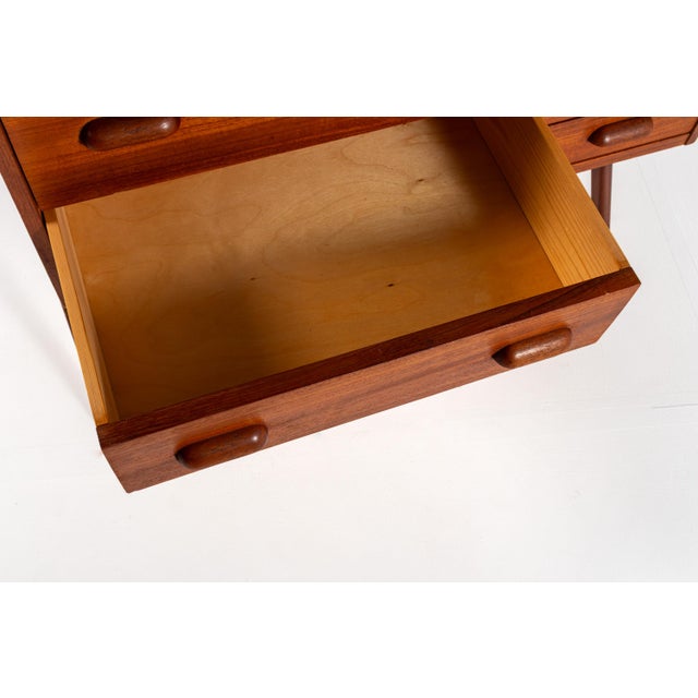 Mid-Century Danish Teak Vanity Table with Black Glass Top, 1960s For Sale - Image 11 of 14