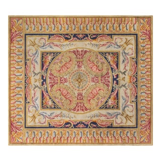 Antique French Savonnerie Wool Rug For Sale