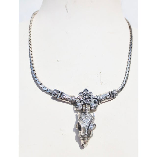 Sterling Silver Aires/ Ram Head Necklace. For Sale In New York - Image 6 of 7