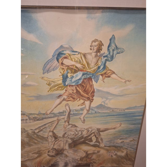 Paint 1950s Edward Laning Watercolor Painting St. Michael Defeating Fallen Angel Satan For Sale - Image 7 of 15