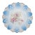 Antique Blue and White Scalloped Porcelain Plate With Pastel Flowers For Sale