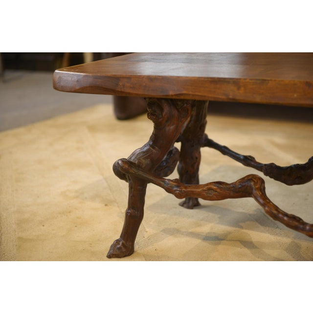 Brutalist Side Table in Elm, 1950s For Sale - Image 10 of 11