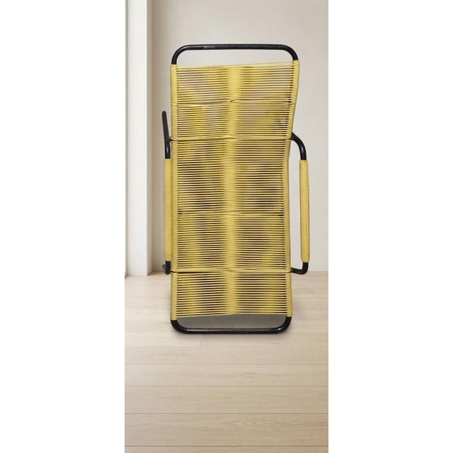 Vintage Yellow Cord Lounge Chair in Tubular Metal, 1970s For Sale - Image 12 of 13