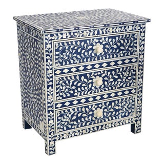 Blue Bone Inlay Nightstand For Sale