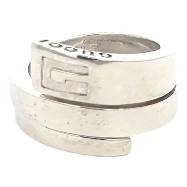 1990s Gucci Estate Ring Size 5 Sterling Silver, Size 5 For Sale