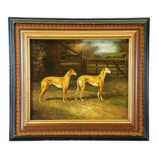 Fellow From Wales and Silvery Sand, Greyhounds After Heywood Hardy Oil Painting For Sale