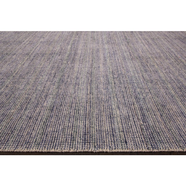 Indian Gray Apadana Modern Bamboo/Silk and Wool Boho Handmade Rug For Sale - Image 3 of 6