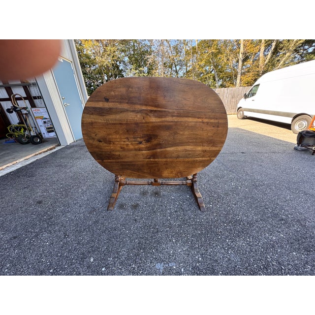 Brown 19th Century Oval French Wine Table For Sale - Image 8 of 10