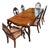 Vintage Solid Philippine Narra Wood Dining Room Table and 6 Chairs For Sale