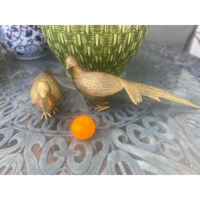 1960s Vintage Brass Male and Female Pheasant Long Tail Hunting Birds - a Pair For Sale - Image 5 of 12