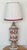 Fabulous Italian antique Cantagalli for Artaldt Daliso Lustro hand painted porcelain lamp with pleated shade and pleated...